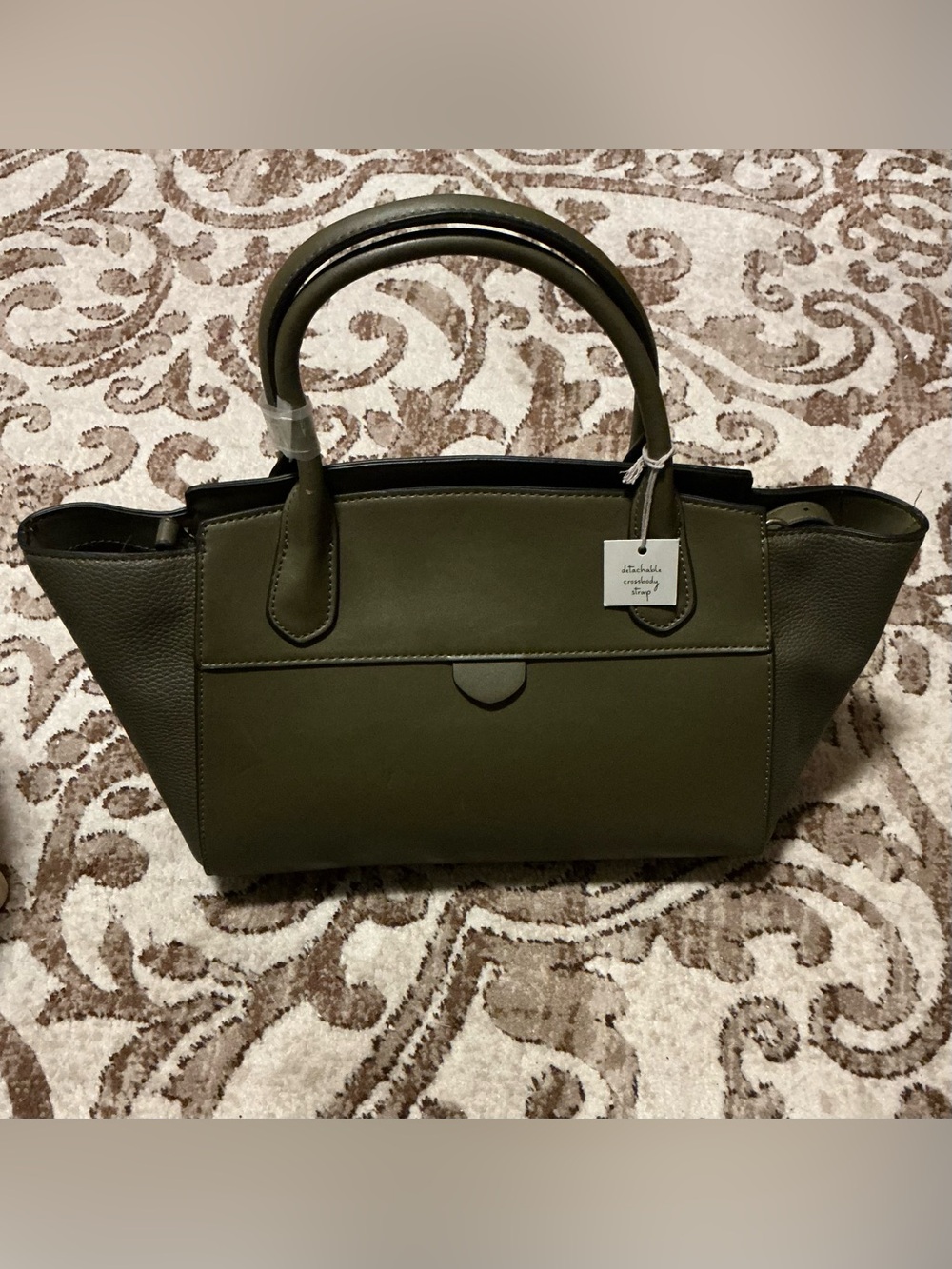 Olive Green Structured Satchel Handbag/crossbody
